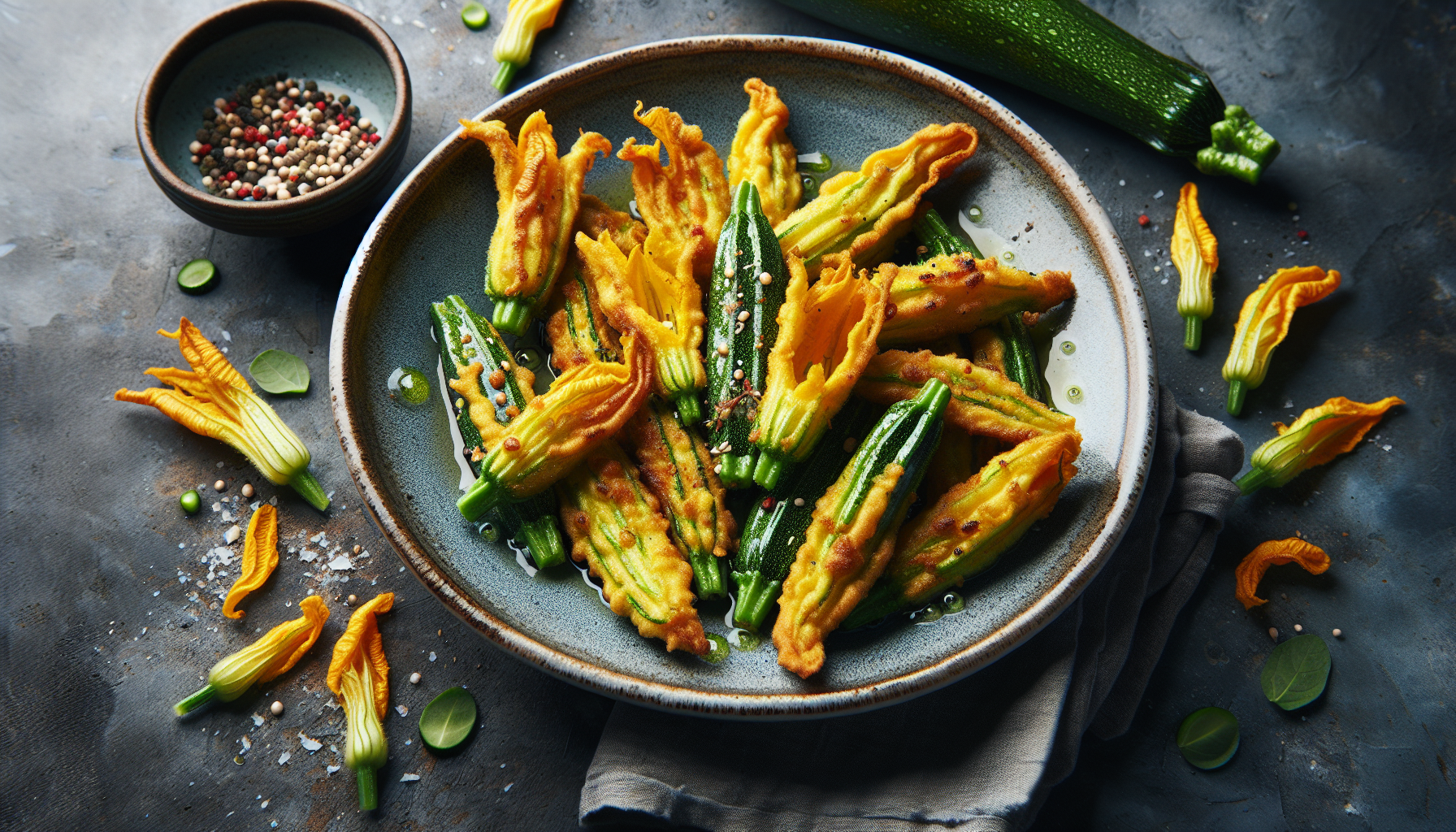 Fiori di zucchina in pastella